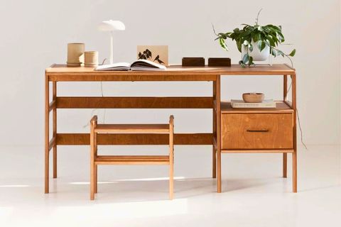 WOODESK NORDİK AHŞAP ÇALIŞMA MASASI, TİK RENK