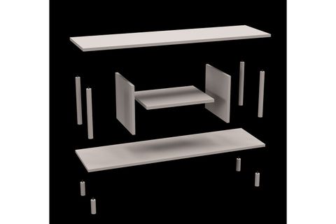 İNTERGO TV ÜNİTESİ 2 KİTAPLIKLI, BEYAZ