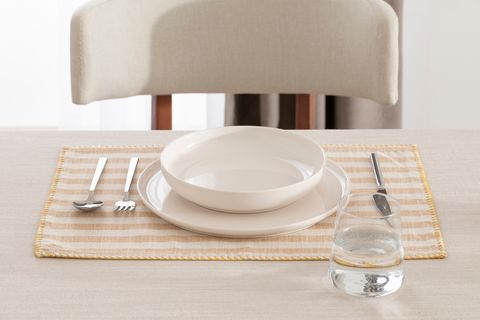 KİTCHEN ESSENTİALS ÇİZGİLİ AMERİKAN SERVİS, İKİLİ SET, SARI, 35X50