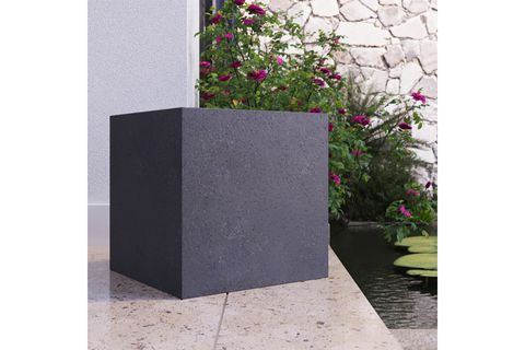 HAFİF BETON SAKSI TERRAZO CUBE XL KIRMIZI