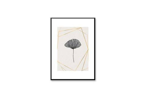 GOLD LİNES 1 TABLO, SİYAH ÇERÇEVE, 50X70