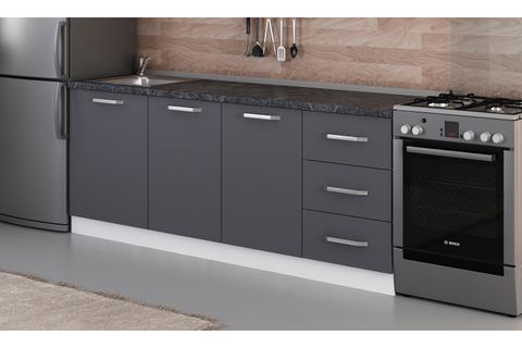 MİNAR 210 CM MUTFAK DOLABI BEYAZ ANTRASİT 210-A1-ALT MODÜL