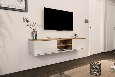 LUJIA DUVARA MONTE TV ÜNİTESİ, SAFİRMEŞE BEYAZ