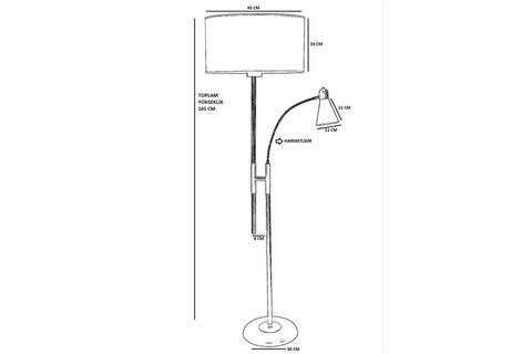 LUMEXX FORZA SİLİNDİR LAMBADER, SİYAH AYAK, RATTAN ABAJURLU