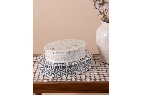 THE MİA SEDEF YUVARLAK KUTU 40X30X8 CM TLC0089