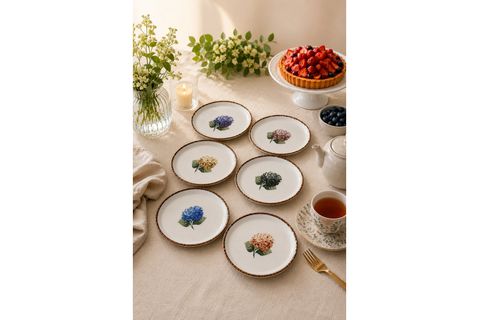 PORLAND ORTANCA 6 PARÇA PASTA TABAĞI 20CM PORSELEN