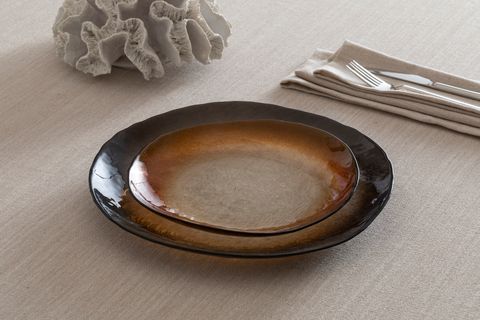 KİTCHEN ESSENTİALS ALTHEA CAM PASTA TABAĞI 21 CM, AMBER