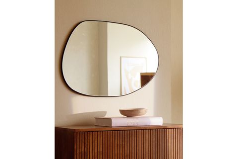 Lyn Home Oval Wall Mirror, 55 X 75 cm, Black