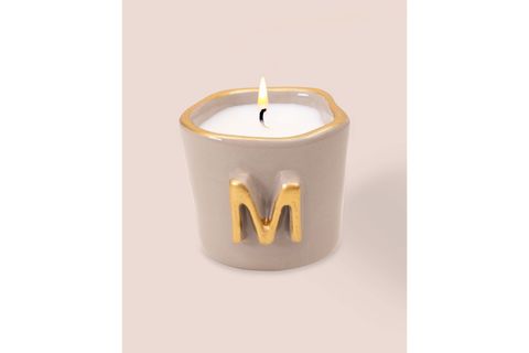 THE MİA SHİNE HARF MUM, M KAHVE PATCHOULİ 200 GR