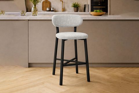 TERA BAR MUTFAK SANDALYESİ, KROM KAPLAMA AYAKLI, KREM