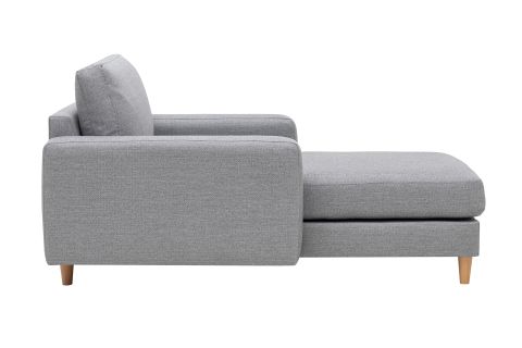 MERLİN DAYBED, İNCE KOL, NATUREL AYAK, KETEN KUMAŞ, GRİ