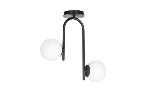 TOKYO İKİLİ BEYAZ CAMLI SİYAH KASALI PLAFONYER AVİZE