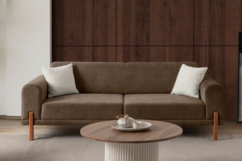 HAMBURG PLUS SIRT MEKANİZMALI ÜÇLÜ KOLTUK, KAHVERENGİ