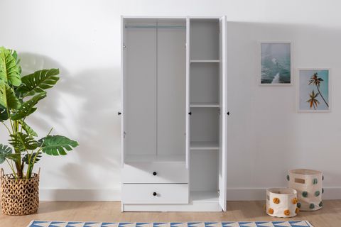 METALİA HOME DÜĞME GARDIROP, 3 KAPAKLI 2 ÇEKMECELİ