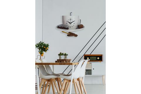 KAHVE FİNCANI SARKAÇLI MUTFAK SAATİ