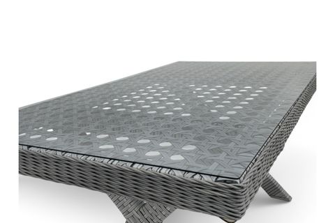 SİDE RATTAN BAHÇE MASA TAKIMI, 7 KİŞİLİK, 100X180