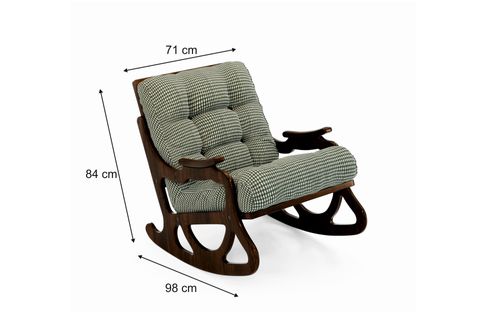 COZY SALLANAN SANDALYE, HAKİ KAZAYAĞI, CEVİZ AYAK