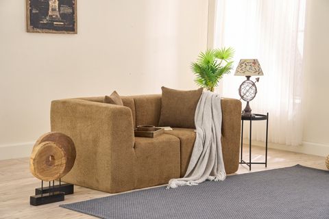 RAKS SERİSİ MODULER FULL SÜNGER İKİLİ KANEPE, KAHVE