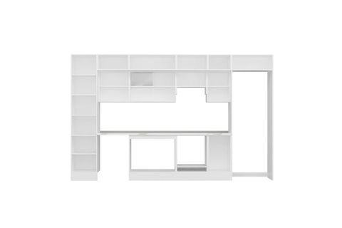 ALVİNKA 385X240 CM KLASİK MEBRAN MUTFAK DOLABI, MBB E90B50S45 1 MEBRAN BEYAZ SUNTALAM