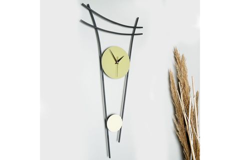 HEİT METAL DEKORATİF DUVAR SAATİ, 73-34 CM