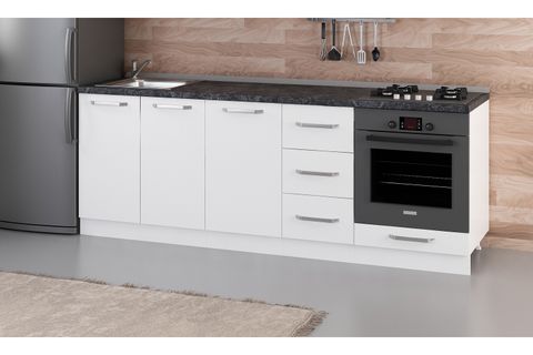 MİNAR 225 CM MUTFAK DOLABI BEYAZ 225-B3-ALT MODÜL