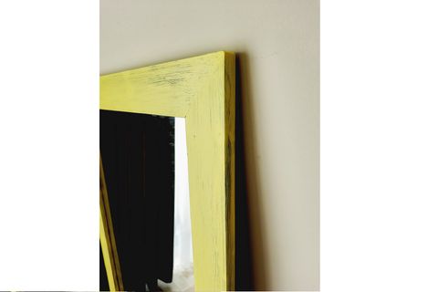 DFN WOOD DEKORATİF DUVAR BOY AYNASI, SARI, 100X40