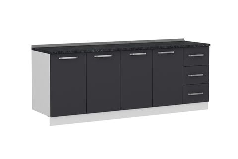 MİNAR 220 CM MUTFAK DOLABI BEYAZ ANTRASİT 220-A3-ALT MODÜL