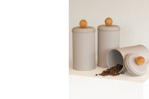 THE MİA STRİPE ÇAY KAHVE ŞEKER KAVANOZU BEJ 1,20 LT