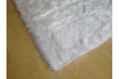 TAPPETO KUZU KÜRKÜ DEKORATİF POST HALI, BEYAZ, 100X150
