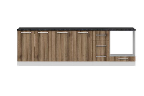 MİNAR 275 CM MUTFAK DOLABI BEYAZ DORE 275-D3-ALT MODÜL
