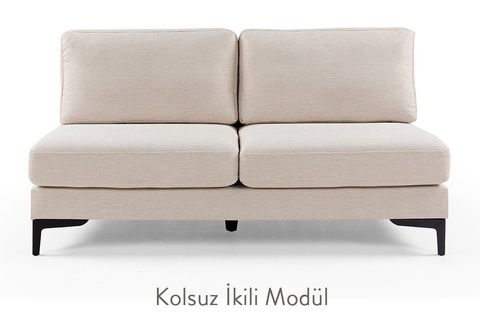 MERLİN KÖŞE KOLTUK METAL AYAKLI EKRU