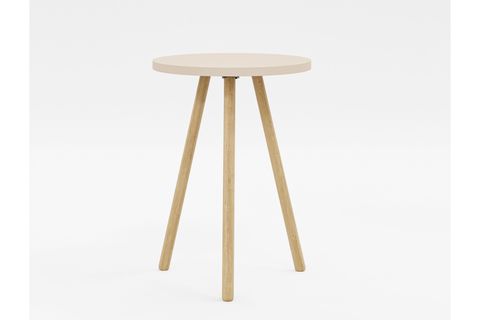 YURİ YUVARLAK YAN SEHPA, KREM