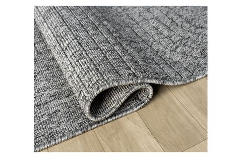 LARA İSKANDİNAV DOKUMA BUKLELİ MAKİNE HALISI, ANTRASİT, DS623,  80X350