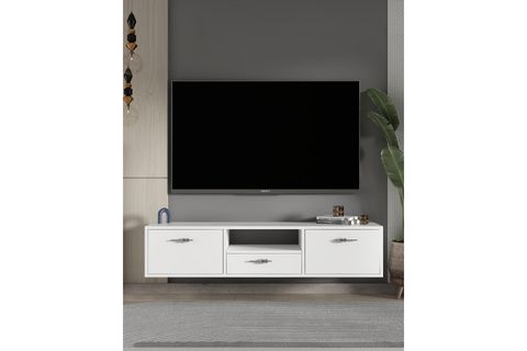 DROPDD TV SEHPASI BEYAZ GÜMÜŞ DUVARA MONTAJ, 1326DROPDD 32