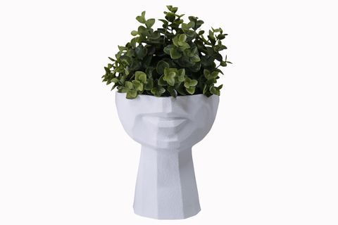 DOKULU YARIM YÜZ SAKSI BEYAZ BÜYÜK BOY