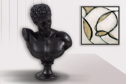 HERMES BÜST HEYKEL  BİBLO, SİYAH