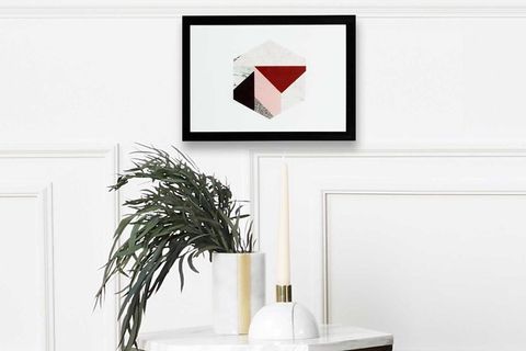 PİNK MARBLE CAM KORUMALI ÇERÇEVELİ TABLO