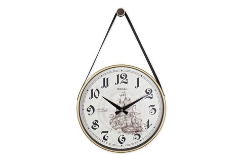 ULTİMA REGAL RETRO KAYIŞLI BÜYÜK BOY DUVAR SAATİ GEMİ
