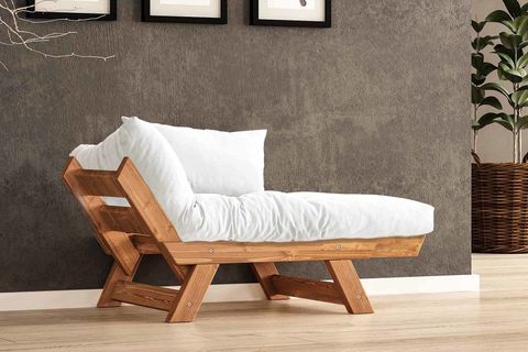 WOODESK ADALAR MASİF AHŞAP BERJER, TİK-KIRIK BEYAZ RENK, CPT8151-140