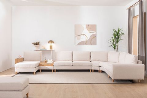 MERLİN KENDİ SETİNİ YARAT, KREM ŞÖNİL, NATUREL AYAK, SHOWROOMDAN KUMAŞ DEĞİŞİMLİ