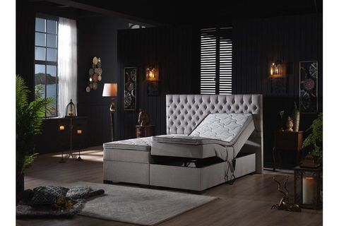 UNİMET LEİLA HAREKETLİ SANDIKLI BAZA BAŞLIK VE YATAK SETİ, GRİ, 200X200