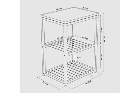 TEDİ METAL AYAKLI DEKORATİF TEL RAFLI YAN SEHPA, BEJ