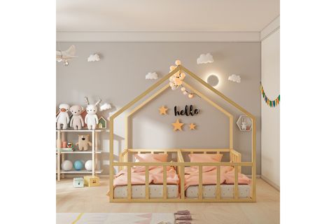 GİVAYO WOOD'S DAİSY MONTESSORİ KARYOLA, CEVİZ, 80X180