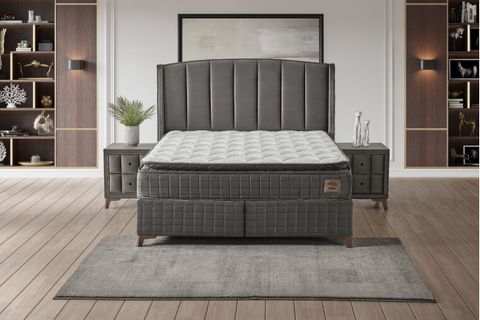 LİMA BAZA BAŞLIK YATAK SETİ, GRİ, 160X200
