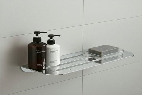 PASLANMAZ ÇELİK BANYO DUŞ RAFI, GÜMÜŞ GRİ, 25103 CM