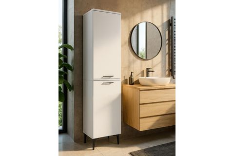 SİNGA KİRLİ SEPETLİ BANYO DOLABI, BEYAZ