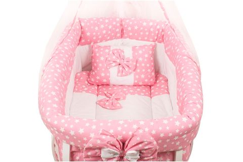 KRİSTAL SALLANIR BEŞİK, PEMBE UYKU SETİ, 60X90