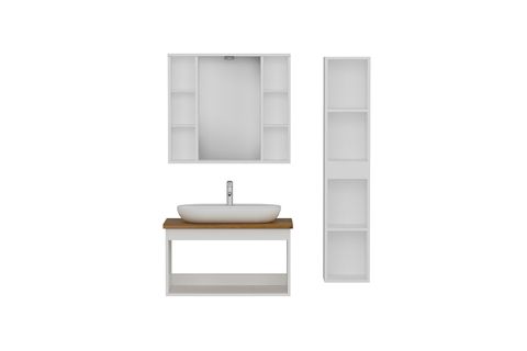 NİKA BANYO DOLABI AS2K23, BEYAZ, 85 CM