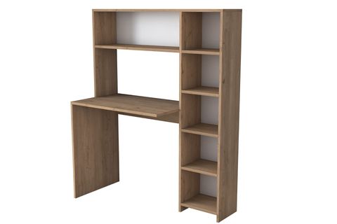 RANİ KİTAPLIKLI RAFLI BİLGİSAYAR ÇALIŞMA MASASI, SEPET CEVİZ, HA104