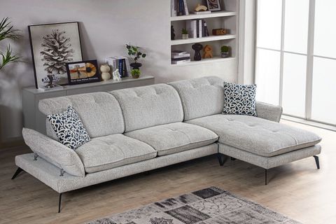 COSY KÖŞE KOLTUK, METAL AYAK, SAĞ KÖŞE, AÇIK GRİ